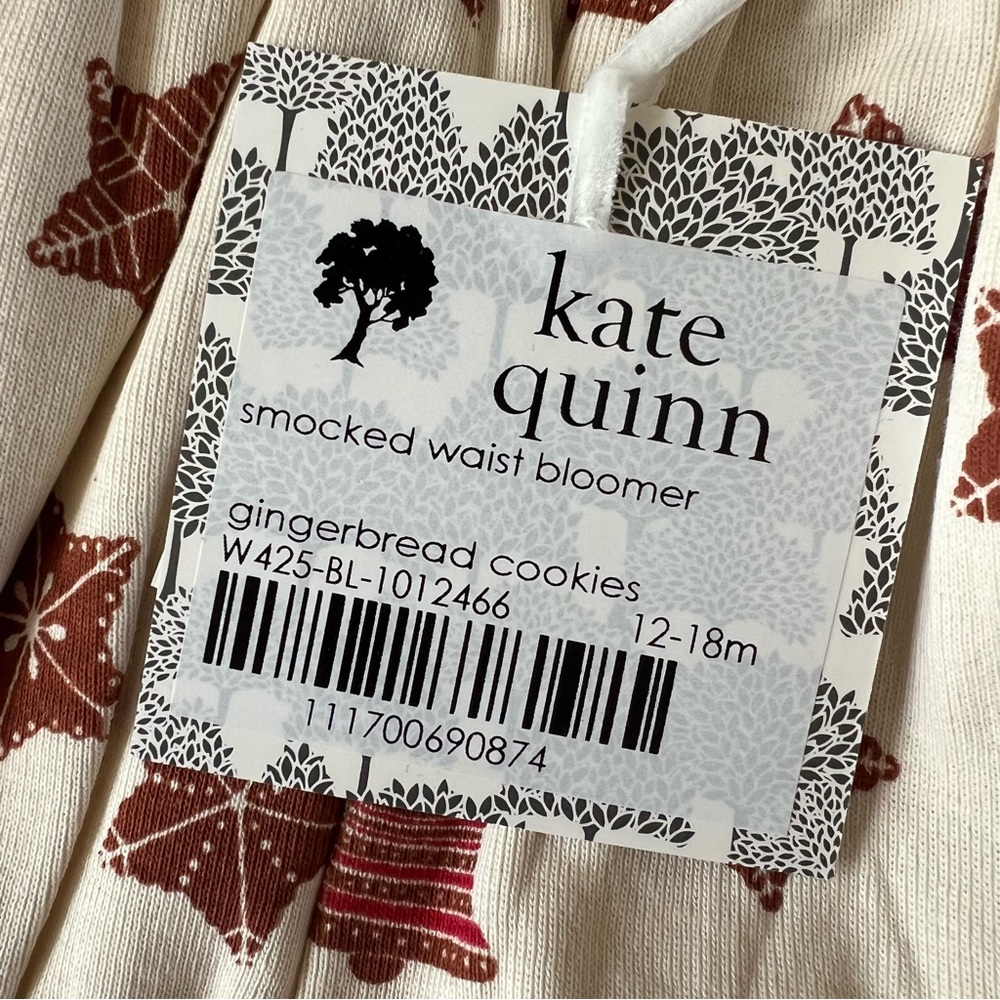 KATE QUINN Gingerbread Cookies Organic Cotton Coordinated Set, 12-18mo - Picture 8 of 11